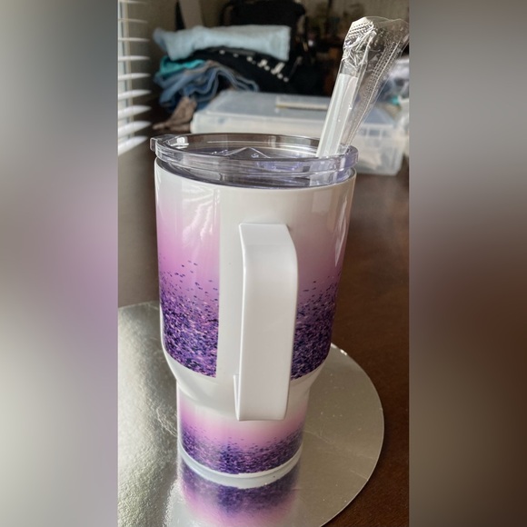 NWT Custom Tumbler Caroline Image With Skyler Printed On Bottom W/Handle Straw - Picture 8 of 16